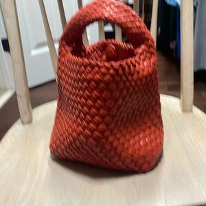 Burnt orange woven crossbody